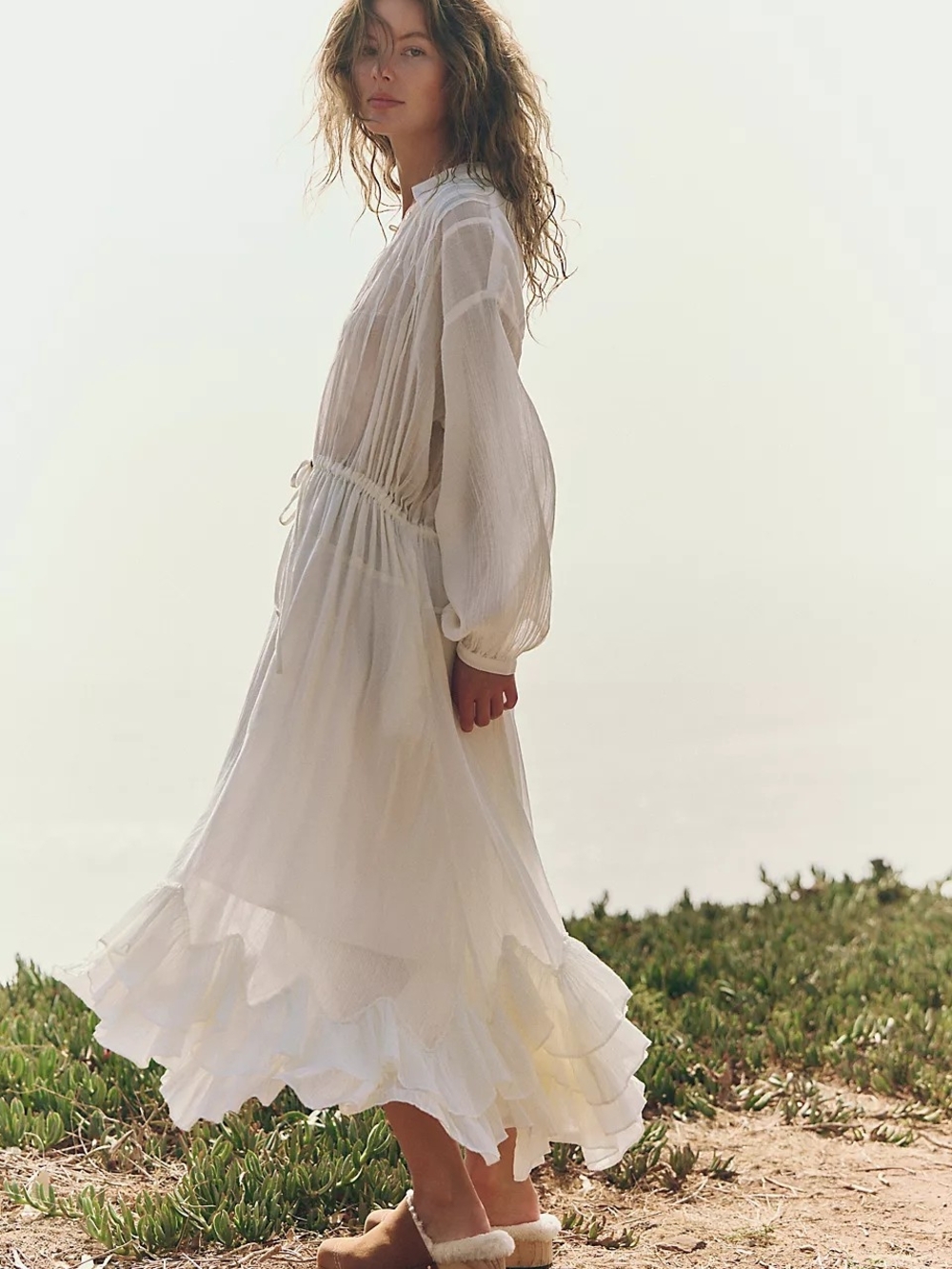 Free People Sea La Vie Midi Dress, Xs Nwt In Blue Snowflake - Picture 7 of 11